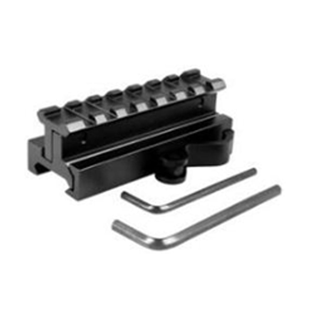 Quick Detach Adjustable Picatinny Riser – High Profile – 7 Slots – Black